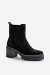 Women's Heeled Boots Made Of Eco Suede Insulated Black Nevitas