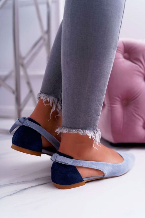 Lu Boo Ballerinas Pointed Suede Blue Better