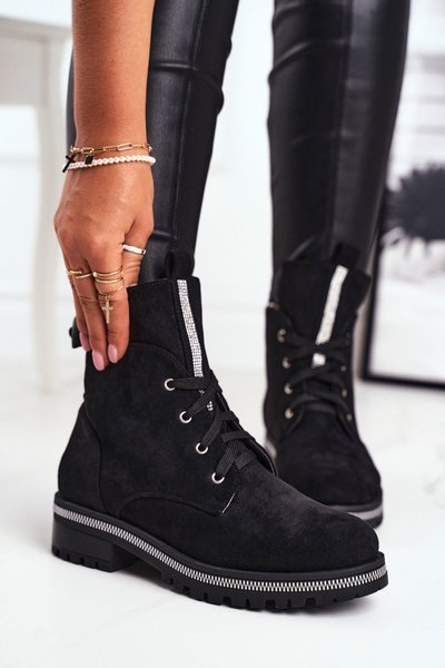 Women's Boots Eco Suede Black Hundret Percent