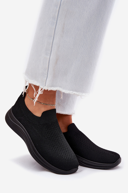 Fabric Slip-On Women's Sports Shoes Black Astusa