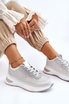 Women's Sneakers With Zircons White Raiden