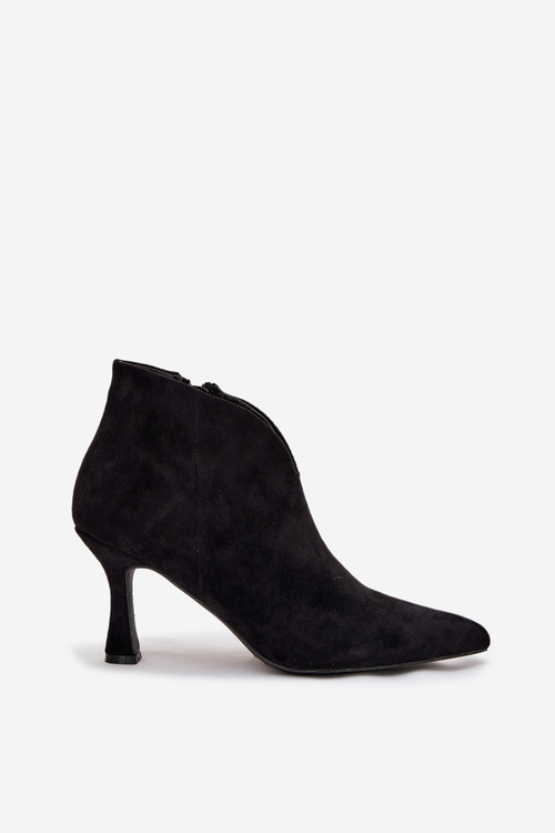 Low Women's Heeled Boots Eco Suede Black Jolivra