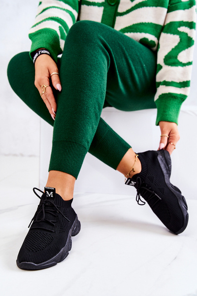 Sneakersy Buty Sportowe Skarpetkowe Czarne Nolene