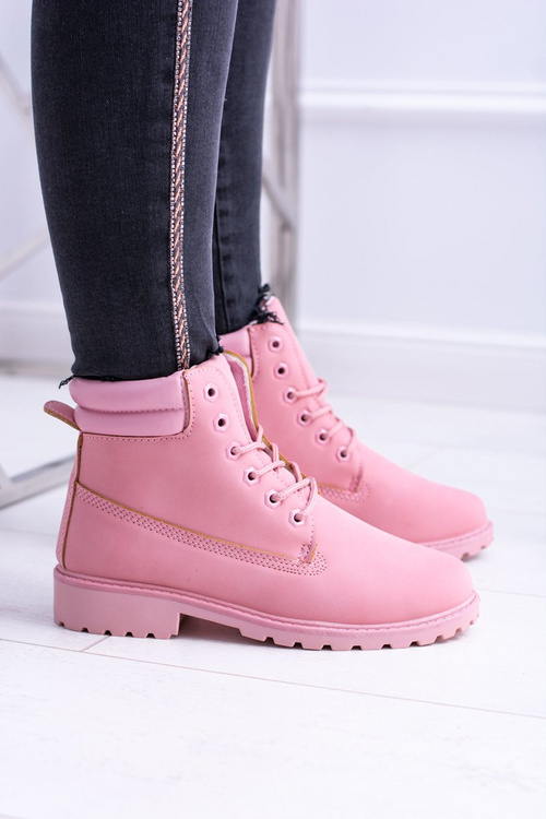 Women's Pastel Timber Boots Powder Pink Lucy