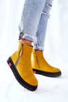 Platform Suede Lace-up Booties Yellow Nessa