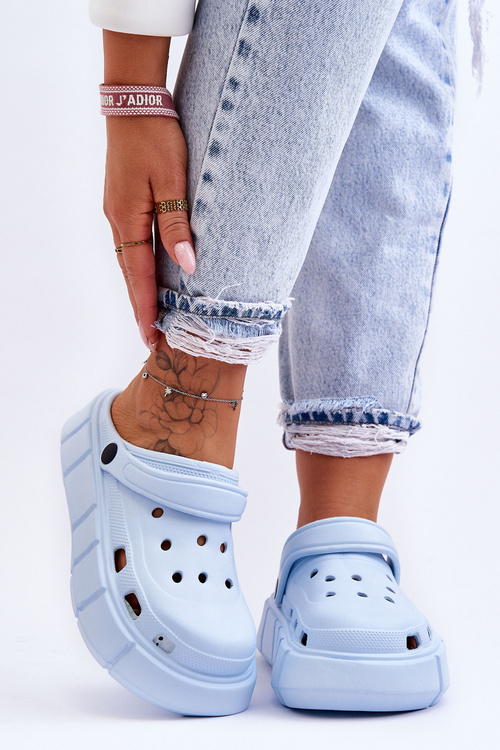 Women's Foam Platform Crocs Light blue Beckett