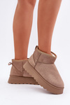 Platform Snow Boots Made Of Eco Suede Dark Beige Vlivana