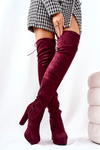 Suede heeled boots maroon Minesa