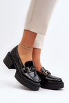 Women's Loafers on Chunky Heel Black Ridulvi