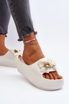 Women's White Foam Flip Flops with Bow Salessa