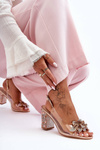 ransparent Glitter Stylish Sandals Gold Pink SBarski MR1037-18 T