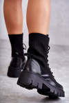 Women's Workers Boots With Socks Black Abigail