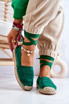 Tied Suede Espadrilles Dark Green Ismanne
