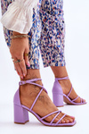 Leather Fashionable Women's Sandals Heels Violet Primma