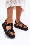 Embellished Women's Platform Sandals Black Mailisa
