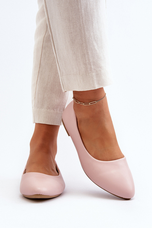 Baleriny Damskie Eko Skóra Różowe Tindomiel 24BL02-7641