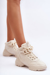 Women's Suede Sport Shoes with Chain Beige Tymagio