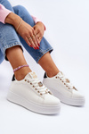 Women's platform sneakers with white embellishments Herbisa
