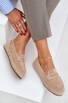 Women's espadrilles with jute weaving on flat sole beige Shilova