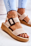 Women's Suede Sandals Big Star JJ276032 Beige