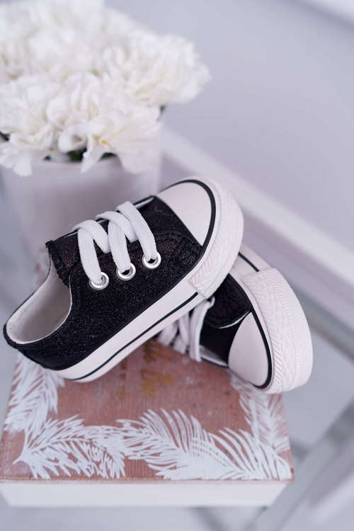 Kids' Glitter Sneakers Black Misty
