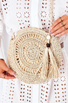 Braided Round Bag BRUNO ROSSI Beige