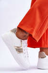 Women's Sneakers White and Gold Diahna