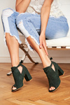 Women's Stiletto Sandals Open Toe Boots Green Grays