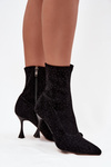 Embellished Women's Heeled Boots D&A JC52-882 Black