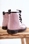 Kids Warmed Boots with Zipper Lacquered Pink Goopy