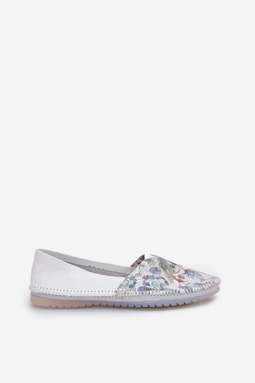 Leather Ballerinas With Pattern Maciejka T1930-38 White