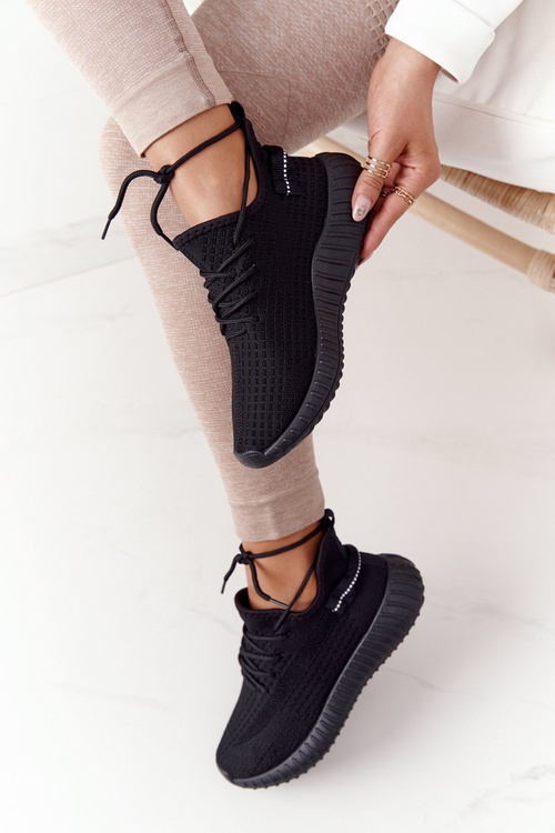Damskie Sportowe Buty Sneakersy Czarne Amazing