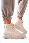 High Sneakers On A Platform Beige Standies