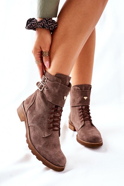 Women’s Leather Suede Boots Nicole 2682 Brown