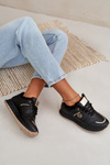 Women's Sports Shoes Insulated With Fur On Platform Black Lerisas
