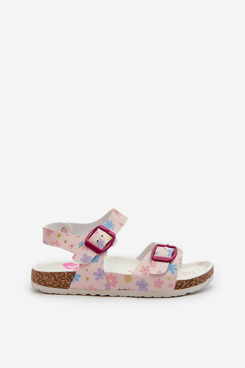 Children's Sandals with Flowers and Buckles Pink Memoria