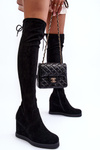 Suede Musketeer Boots on Platforms Black Mephal