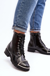 Women's Boots Lu Boo Black Work Boots with Steel Frame Jacksy