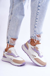 Buty Sportowe Damskie Platforma Biało-Fioletowe Henley