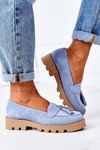 Suede Moccasins Lewski Shoes 3053 Light Blue