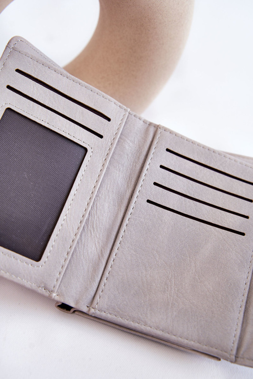 Portfel Damski Mały Magnes Szary Zaya