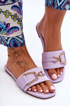 Women's Classic Slippers with Ornament Purple Impressive