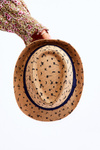 Children's hat with palm trees and animals beige 