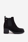 Women's ankle boots on heel lined black Zelia