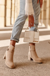 Suede Boots with Buckle Beige Neste