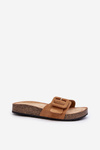 Women's Sandals with Buckle Eco Suede Camel Laeltia