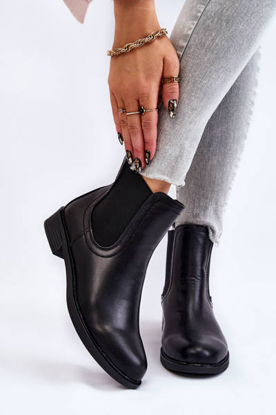 Leather Lace-up Boots Black Astate