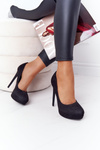 Classic Suede High Heels Black Margharita 