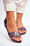 Leather Maciejka Sandals 1971-50 Navy Blue