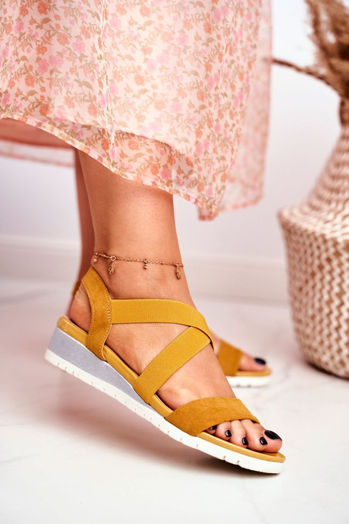 Women's Sandals On Wedge Slip On Yellow Harper